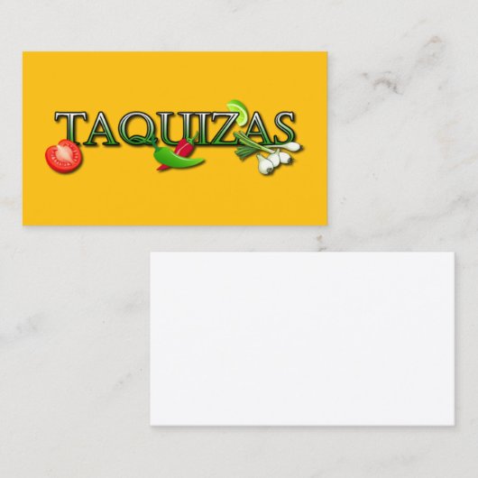 Taquizas Visitenkarte (Vorne/Hinten)