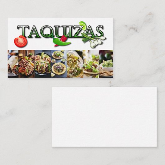 Taquizas Visitenkarte (Vorne/Hinten)