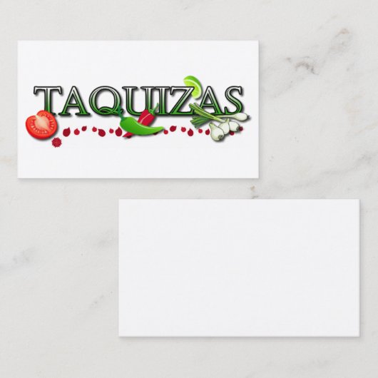 Taquizas Visitenkarte (Vorne/Hinten)