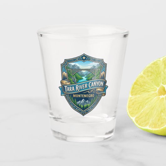 Tara-Flusscanyon Montenegro Schnapsglas (Vorderseite)