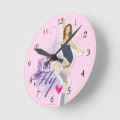 Tara: Ich kann fliegen Runde Wanduhr (Winkel)