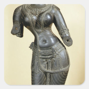 Tara, Nalanda, Bihar, Pala Dynastie (Stein) Quadratischer Aufkleber
