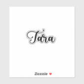 Tara Name - Handgeschriebene Kalligrafie Aufkleber (Blatt)