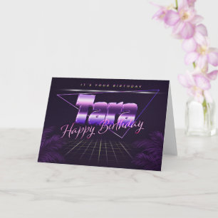 Tara Name Vorname lila retro Karte Geburtstag