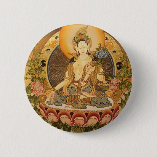 Tara (weiblicher Buddha) Button (Vorderseite)