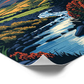 Taranaki Neuseeland Vintage Reise Illustration Poster (Ecke)