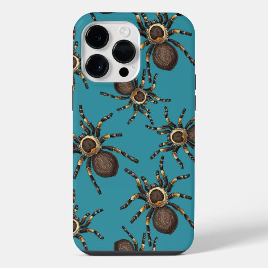 Tarantel auf blau iPhone hülle (Rückseite)
