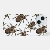 Tarantel auf weiß iPhone 15 hülle (Rückseite (Horizontal))