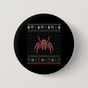 Tarantel mit Weihnachtsmannmütze hässliche Weihnac Button