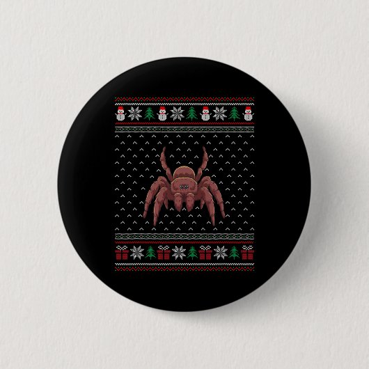 Tarantel mit Weihnachtsmannmütze hässliche Weihnac Button (Vorderseite)