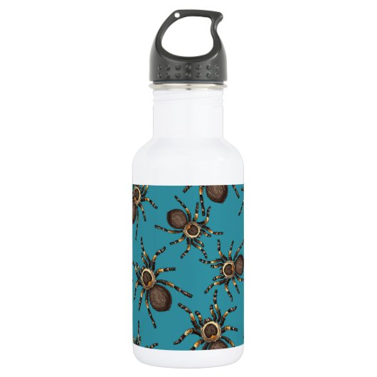Tarantula auf blau edelstahlflasche (Vorderseite)