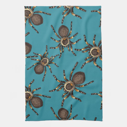 Tarantula auf blau geschirrtuch (Vertikal)