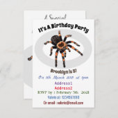 Tarantula-Cartoon Einladung (Vorne/Hinten)