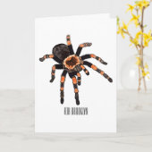 Tarantula-Cartoon Karte (Gelbe Blume)