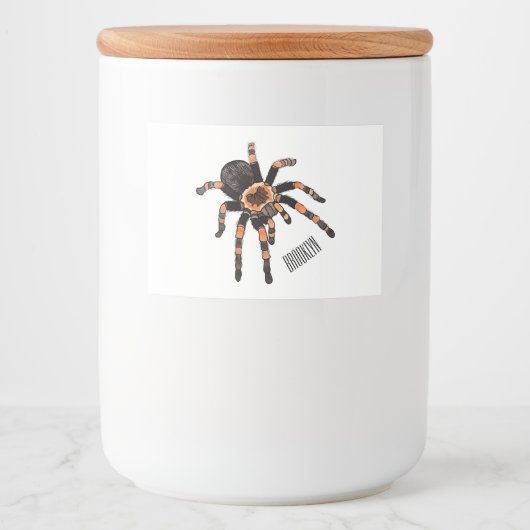 Tarantula-Cartoon Lebensmitteletikett (Vorderseite)