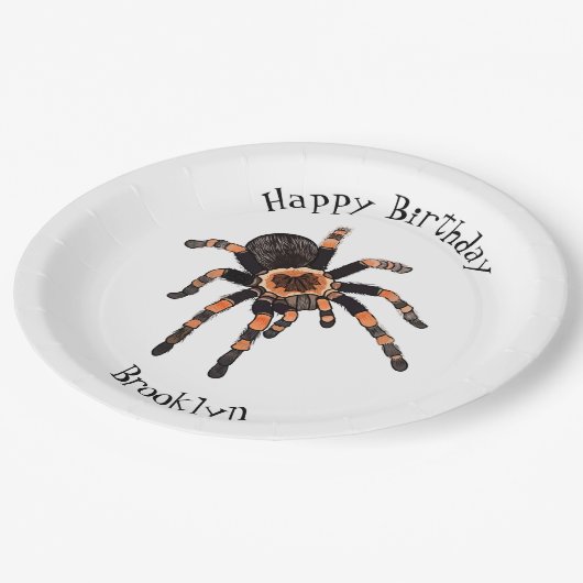 Tarantula-Cartoon Pappteller (Schrägansicht)