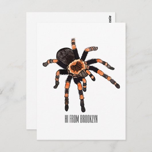Tarantula-Cartoon Postkarte (Vorne/Hinten)