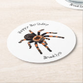 Tarantula-Cartoon Runder Pappuntersetzer (Angewinkelt)