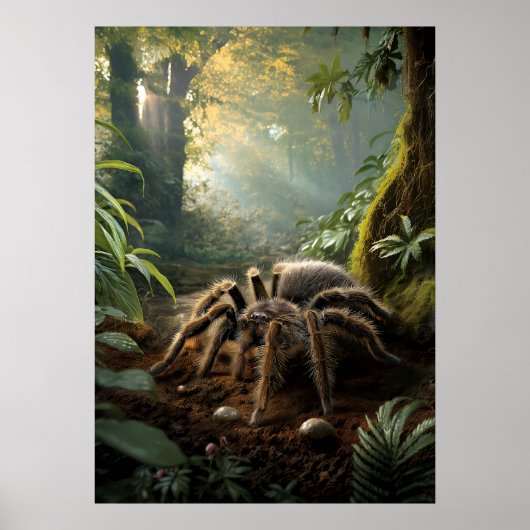 Tarantula im Regenwald Poster (Vorne)