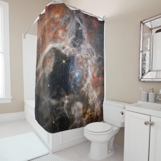 Tarantula Nebula Bild von JWST Duschvorhang (Beispiel)