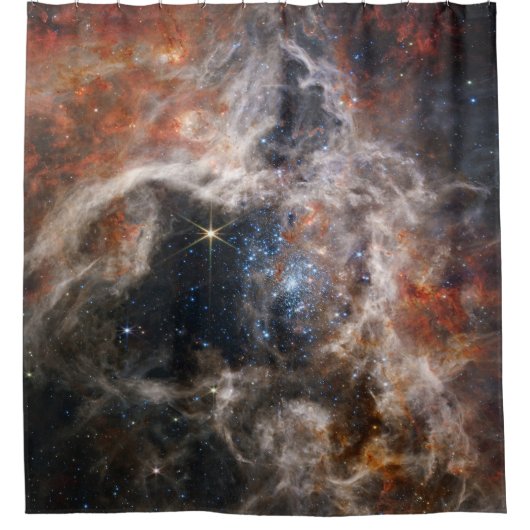 Tarantula Nebula Bild von JWST Duschvorhang (Vorderseite)
