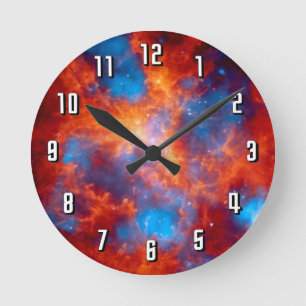 Tarantula Nebula Colorful Infrared Space Photo Runde Wanduhr