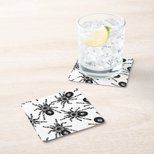 Tarantula Rechteckiger Pappuntersetzer (Vor Ort)