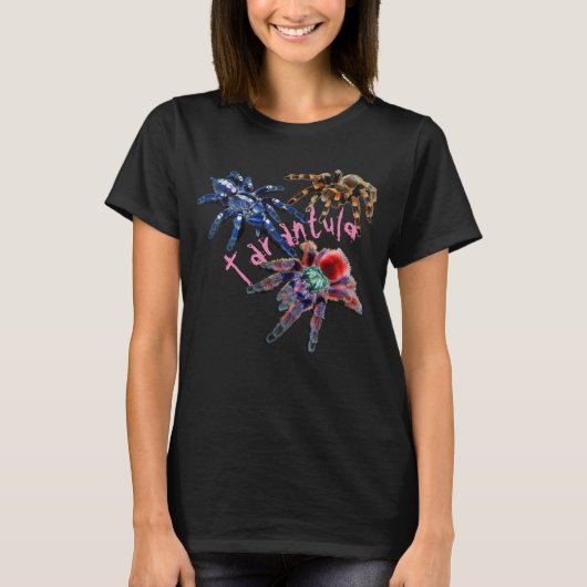 Tarantula-Spinne blau/rot/orange/schwarz T-Shirt (Vorderseite)