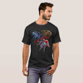 Tarantula-Spinne blau/rot/orange/schwarz T-Shirt (Vorne ganz)