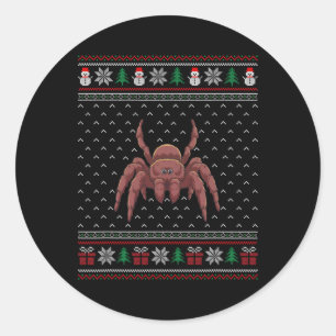 Tarantula Tragen Weihnachtsmannmütze Ugly Xmas Tar Runder Aufkleber