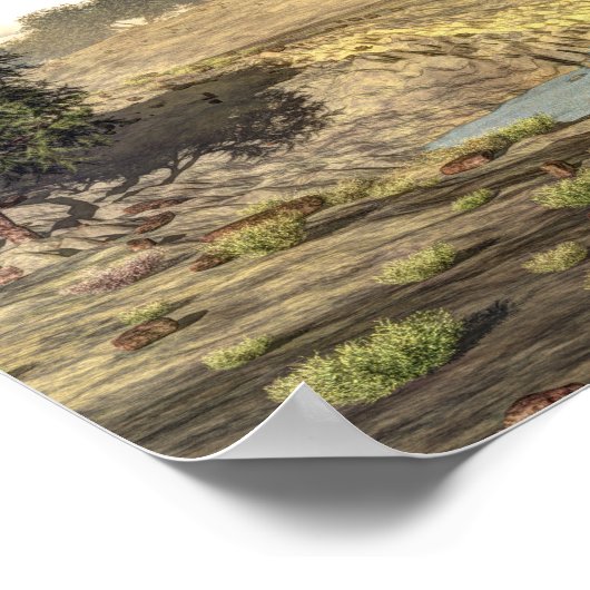 Tarbosaurus dinosaur - 3D rendern Poster (Ecke)