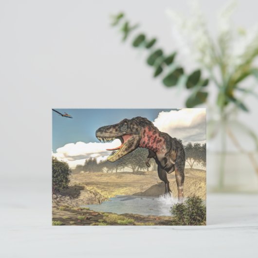 Tarbosaurus dinosaur - 3D rendern Postkarte (Stehend Vorderseite)