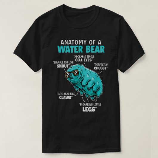 Tardigrade Anatomy Water Bear Funny T-Shirt (Design vorne)