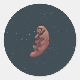 Tardigrade im Weltraum Runder Aufkleber