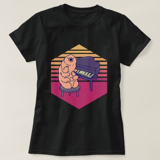 Tardigrade Playing Piano Vintag T-Shirt (Design vorne)