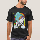 Tardigrade Riding Unicorn Funny Magical Tardigrade T-Shirt (Vorderseite)