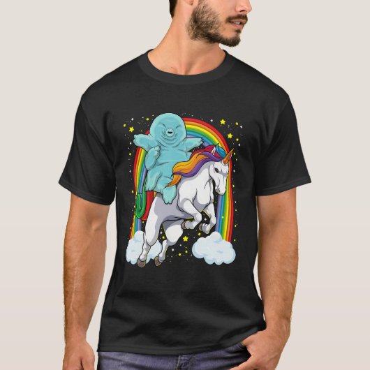 Tardigrade Riding Unicorn Funny Magical Tardigrade T-Shirt (Vorderseite)