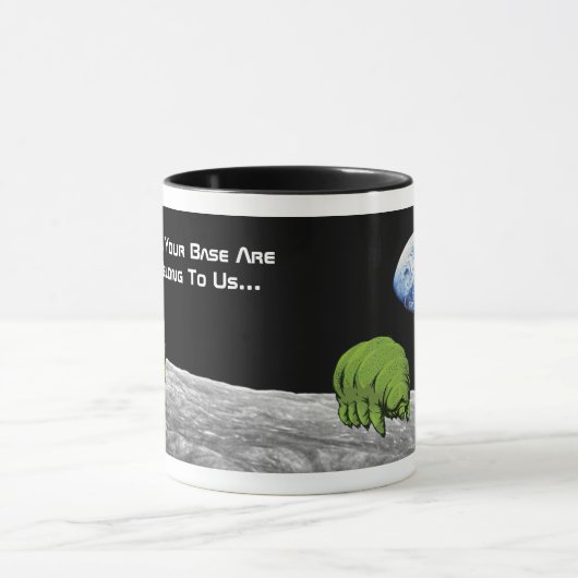 Tardigrades on Moon Funny NASA Apollo 8 Erdaufgang Tasse (Zentrum)