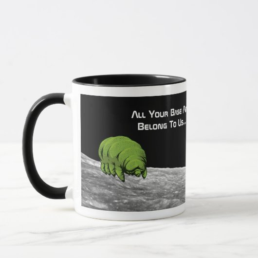 Tardigrades on Moon Funny NASA Apollo 8 Erdaufgang Tasse (Links)