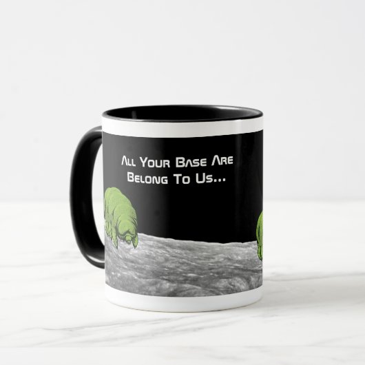 Tardigrades on Moon Funny NASA Apollo 8 Erdaufgang Tasse (Vorderseite Links)
