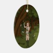Taren the Archer Warrior Elf Girl Keramik Ornament (Rechts)