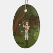 Taren the Archer Warrior Elf Girl Keramik Ornament (Links)