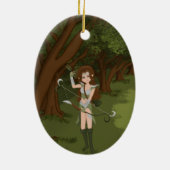Taren the Archer Warrior Elf Girl Keramik Ornament (Hinten)