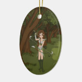Taren the Archer Warrior Elf Girl Keramik Ornament (Links)