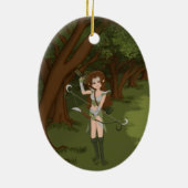 Taren the Archer Warrior Elf Girl Keramik Ornament (Hinten)