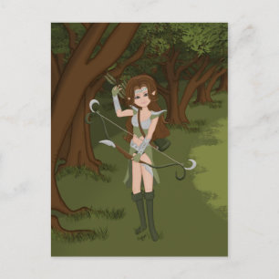 Taren the Archer Warrior Elf Girl Postcard Postkarte