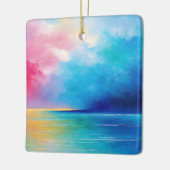 "Tarfarran" Pink und Blue Landschaft Seascape Keramikornament (Links)