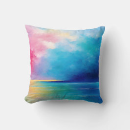 "Tarfarran" Pink und Blue Landschaft Seascape Kissen
