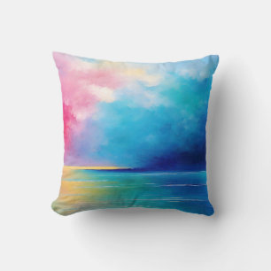"Tarfarran" Pink und Blue Landschaft Seascape Kissen