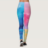 "Tarfarran" Pink und Blue Landschaft Seascape Leggings (Rückseite)